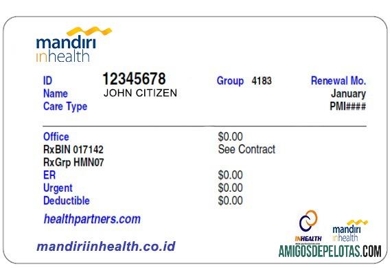 Cartão de seguro saúde da Indonésia exemplo real